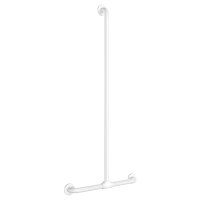Poręcz w kształcie „Tˮ z przesuwnym drążkiem pionowym, biały Nylon