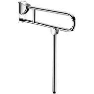 510162P-Uchylna poręcz łukowa z podporą Inox błyszczący L. 650 mm