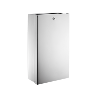 6611-Ścienny pojemnik na odpady z zapadnią i zamkiem, Inox, 16 litrów
