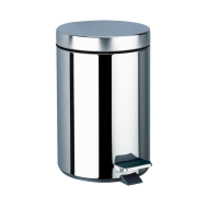 450P-Okrągły kosz na odpady z przyciskiem nożnym, Inox, 5 litrów