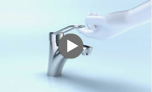 Ergonomia: bateria do umywalki z uchwytem Higiena do uruchamiania bez kontaktu z dłonią